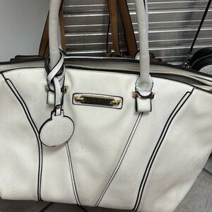 Versace White Tote with Black Accents